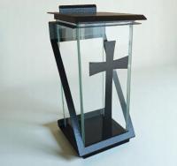 Znicz metalowo-szklany z motywem krzyża - elegancki i trwały