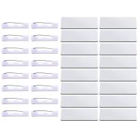 16SZT TRWAŁE PLAKIETKI Z METALOWYM ZAPIĘCIEM BIAŁE KSIĄŻKI I UBIÓR