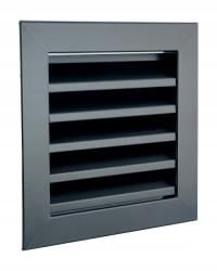 Kratka wentylacyjna metalowa czarna z siatką przeciw owadom 140x140 POLSKA