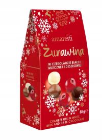 Żurawina w Czekoladzie Biała Mleczna Deserowa Winter Special Amaresti 80g