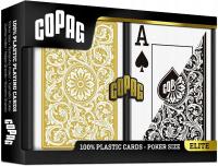 Karty do gry Copag: Elite Poker Size Jumbo Index Black/Gold 2 talie PLASTIK