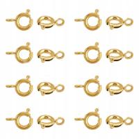 Zapięcie federing złote 5-6mm stal nierdzewna do biżuterii 5szt solidne