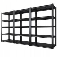 Металлический стеллаж для хранения 200X300X40 5 полок для гаража подвала офиса черный