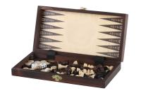 Zestaw szkolny drewniany 28×28 cm | Szachy + Warcaby + Backgammon