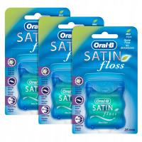 Zestaw 3x Oral-B Satin Floss Mint Nić Dentystyczna do zębów miętowa 25 m
