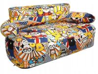 Sofa dmuchana Yolco z oparciem wielokolorowa 171x68 cm 400 kg