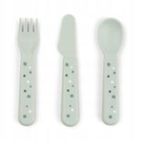 Done by Deer детские столовые приборы Foodie Happy Dots Green