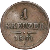 Austria 1 kreuzer krajcar 1851 E