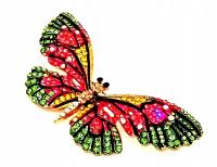 Broszko-wisior stalowy z kryształami-duży motyl