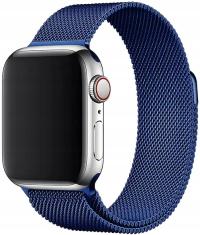 Bransoleta MEBEK do Apple Watch 1 2 3 38mm / Apple Watch 4 5 6 SE 40mm, Apple Watch 7 8 9 41mm / Apple Watch 10 42mm, NAJWYŻSZA JAK0ŚĆ / 24 K0L0RY D0 WYB0RU niebieski