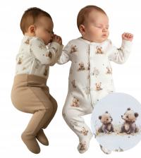 Komplet wyprawka 5 el body pajac pajacyk półśpiochy smerfetka niedrapki