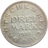 3 MARKI WEIMAR 1925 D MONACHIUM OBIEGOWA Nr.20