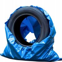 Worki na opony 100x110 LDPE niebieskie 10 szt/rol mocne 50 mic.