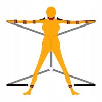 Paski BDSM z kajdankami i kołnierzem do łóżka 303 - czarny