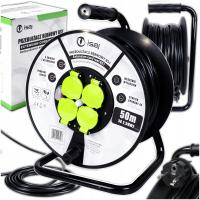 PRZEDŁUŻACZ BĘBNOWY 50M Z KLAPKAMI BUDOWLANY IP44 3x2,5 MM² ISAJ BS1