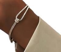 BRANSOLETKA srebro 925 częściowo sztywna Minimalistyczny damska srebrna