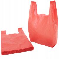 REKLAMÓWKI FOLIOWE JEDNORAZOWE HDPE MOCNE 25×45 cm 100 szt. 14µ CZERWONE