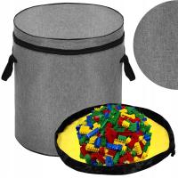 Корзина для игрушек строительные блоки с игровым ковриком 2в1 большой контейнер запираемый мешок