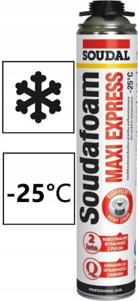 ZIMOWA Pianka Montażowa SOUDAL MAXI EXPRESS ZIMA do -25 stopni, niskoprężna