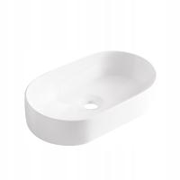 AQUAUNO UMYWALKA NABLATOWA 51 x 31 cm CERAMICZNA NAIA BIAŁA STAWIANA OWALNA