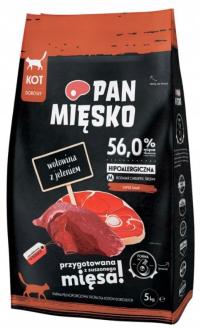 Sucha karma dla kota Pan Mięsko WOŁOWINA z JELENIEM HIPOALERGICZNA 5 kg M