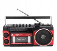 Radio retro magnetofon Bluetooth USB SD AM FM SW sieciowe bateryjne nagrywa