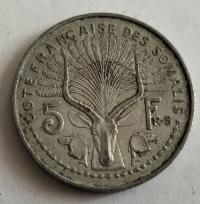 moneta Somali Francuskie 5 franków 1948