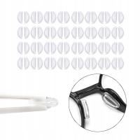 32 PARY PRZEZROCZYSTYCH KLEJONYCH NOSKÓW DO OKULARÓW 64 NOSKI SILIKONOWE