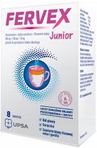 Fervex Junior lek dla dzieci przeziębienie 8 sasz