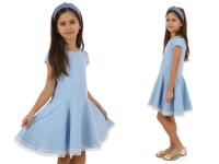 Платье с кружками, кружево, польский продукт - 146 небесно-голубой