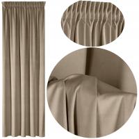 Gotowe Zasłony WELUROWE na Taśmie Żabki 140x270 Zasłona Velvet Beżowy