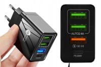 Ładowarka sieciowa 4 USB (3xUSB+USB QC3.0) Webski