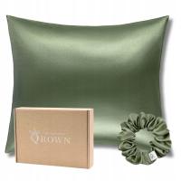 Poszewka Jedwabna 50x60 z Bawełną, Jedwabna Gumka do Włosów, Szyte w Polsce