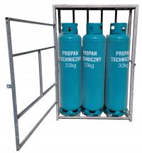 * KONTENER KLATKA K-3 NA 3x BUTLA GAZOWA 33KG BOX KOSZ SKRZYNIA PROPAN PB