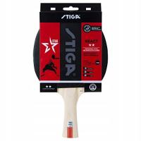 STIGA React 2-Star Table Tennis Bat, Black/Red