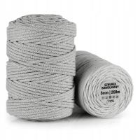 Sznurek do makramy 5 mm pleciony bawełniany 200 m DUŻO KOLORÓW