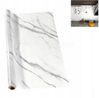 САМОКЛЕЮЩИЕСЯ ОБОИ БЕЛЫЙ МРАМОР МАСЛОСТОЙКИЙ ВОДОНЕПРОНИЦАЕМЫЙ 60CMX5M