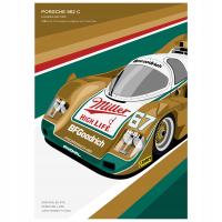 Plakat Porsche 962C Le Mans 70x100cm obraz do domu duży wybór dla męża