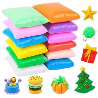 PIANKOLINA 12SZT DUŻE SASZETKI MASA PIANKOWA PLASTYCZNA PIANKA PLASTELINA