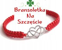 Bransoletka czerwona serce infinity na szczęście prezent amulet