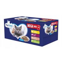 Влажный корм для кошек PreVital Саше микс вкусов соус megabox 40 шт x 100 г