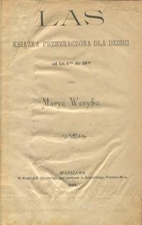 Maria Weryho LAS KSIĄŻKA PRZYRODNICZA DLA DZIECI 1893 ilustracje