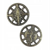 ДРАКОН КОМПАС ЗОЛОТАЯ МЕТАЛЛИЧЕСКАЯ МОНЕТА 1 ШТ LARP RPG