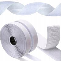 TAŚMA RZEP BIAŁA ROLKA Z KLEJEM SAMOPRZYLEPNYM MOCNA KOMPLET - 16mm - 5mb