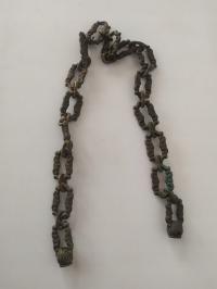 Stary łańcuch antyczny retro mosiężny do lampy z końcówkami 70cm zwis lampa