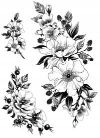 Tatuaż kobiecy kwiaty na lato przedramię udo