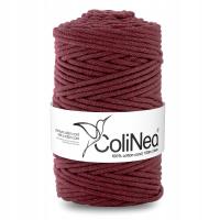 Sznurek do makramy 5 mm pleciony 100% bawełniany 100 m burgund ColiNea