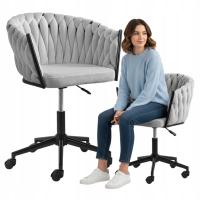 Fotel biurowy obrotowy krzesło biurowe wygodny do biurka regulowany szary