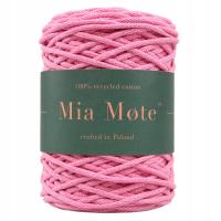 Шнур макраме 5 мм 100 м плетеный хлопок 100% Mia Mote розовый