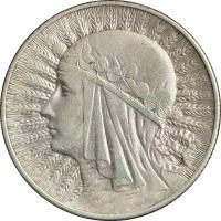 5 ZŁ 1932 ROK GŁOWA KOBIETY - ZE ZNAKIEM MENNICY